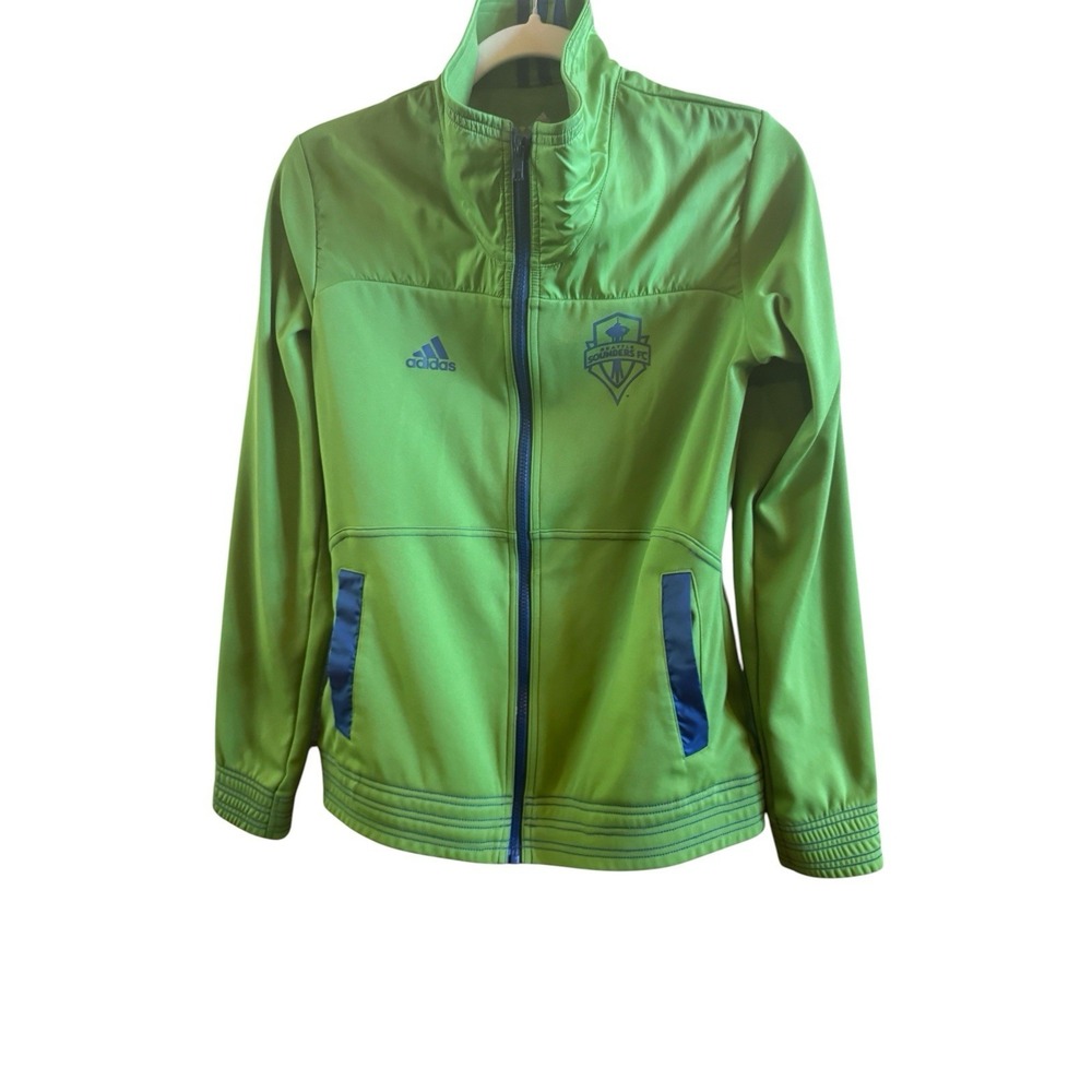 Seattle‎ Sounders Soccer Club Women's Green Size Medium Adidas Full Zip Jacket